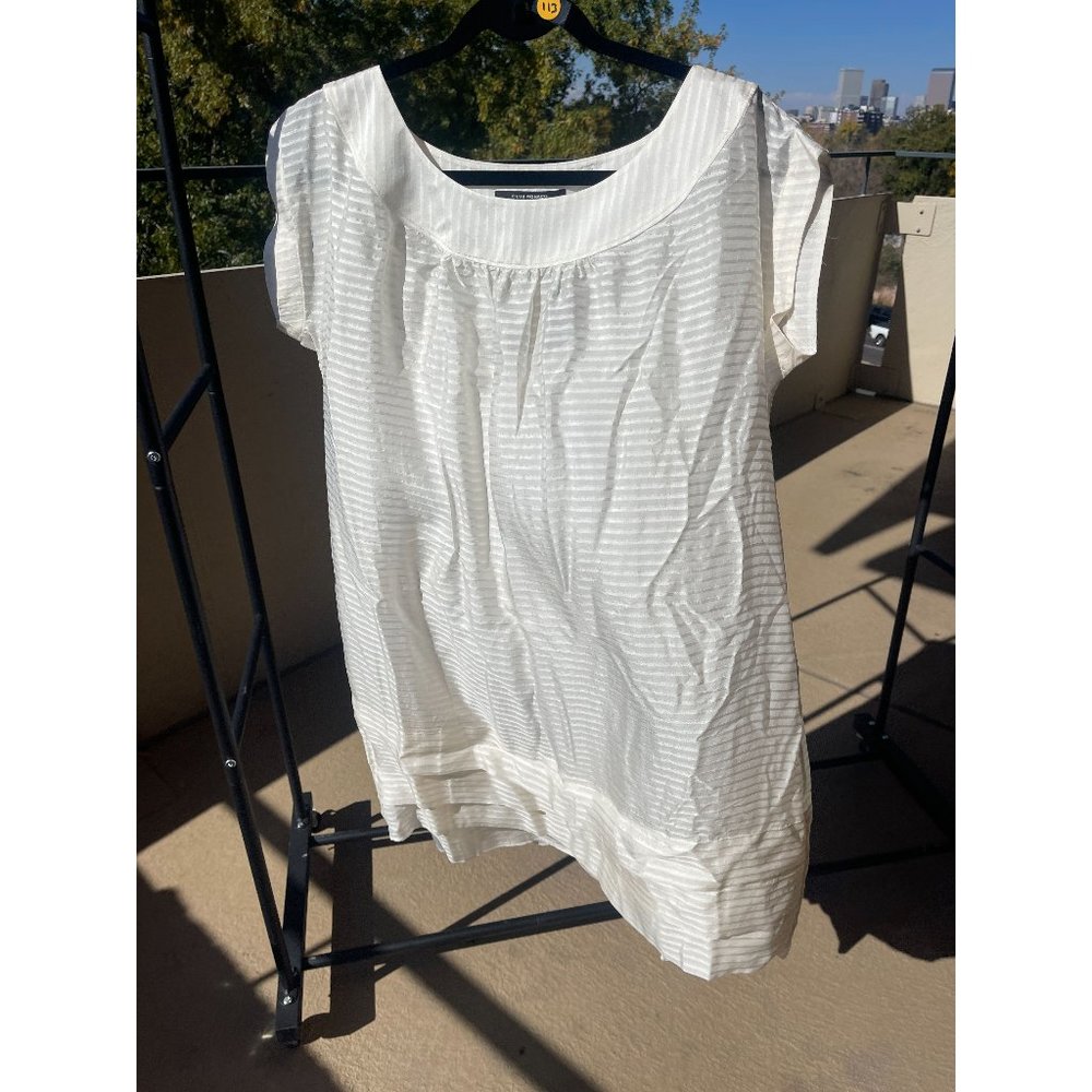 NWT Club Monaco 100% Silk White Andrea Dress Size 8